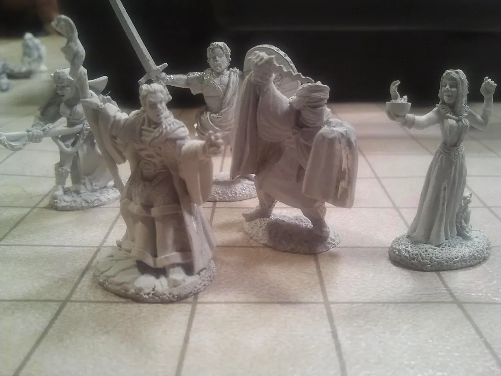 unpainted gaming miniatures
